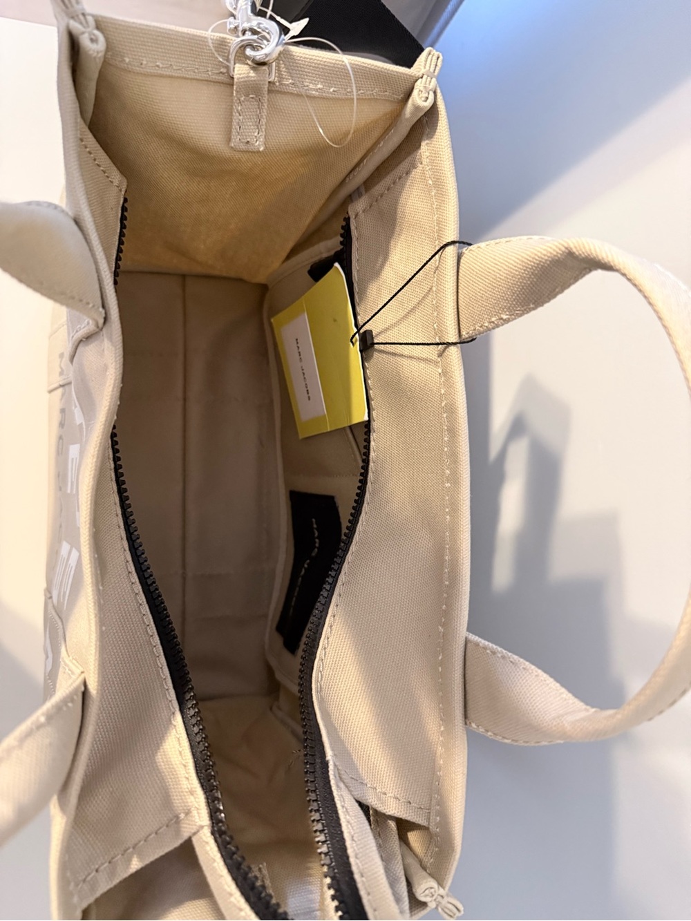 Marc Jacobs Beige Canvas Tote with Black Strap - Picture 4 of 5